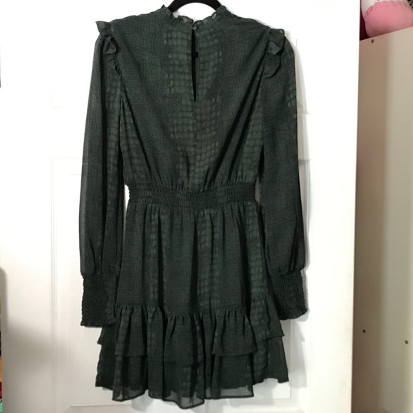 Dark Green and Black Snake Print Retro Style Dress - Picture 4 of 7